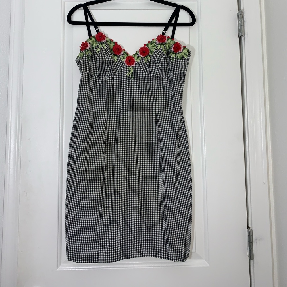 Floral checkered dress